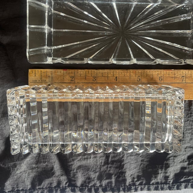 Glass Ribbed Glass Butter Dish Box For Sale - Image 7 of 9