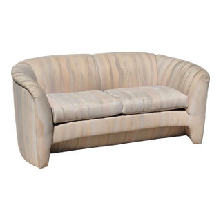 1980s Milo Baughman for Thayer Coggin Postmodern Loveseat in Original Fabric For Sale