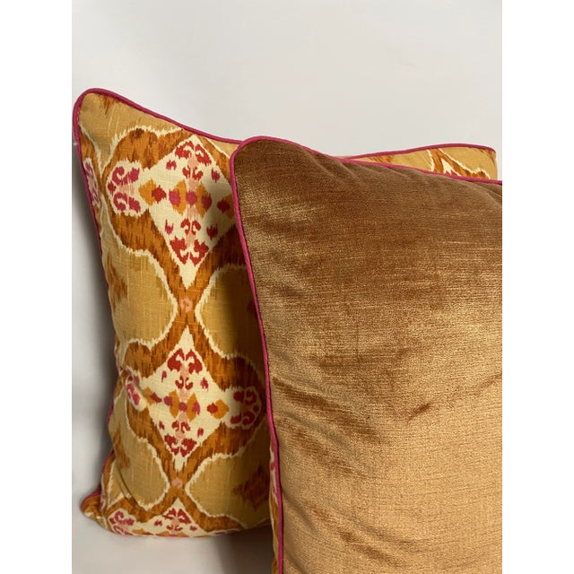 Fabricut Ikat Esc Brown Pillows - Pair For Sale - Image 12 of 13