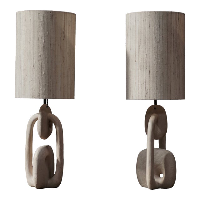 Studio Balestra Concrete Table Lamps - a Pair For Sale