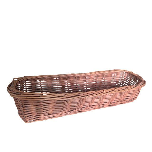 Vintage French Country Wicker Baguette Bread Basket For Sale - Image 9 of 14