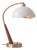 Luna Bella Boomerang Table Lamp - Walnut/Brass, White/Gold Shade For Sale