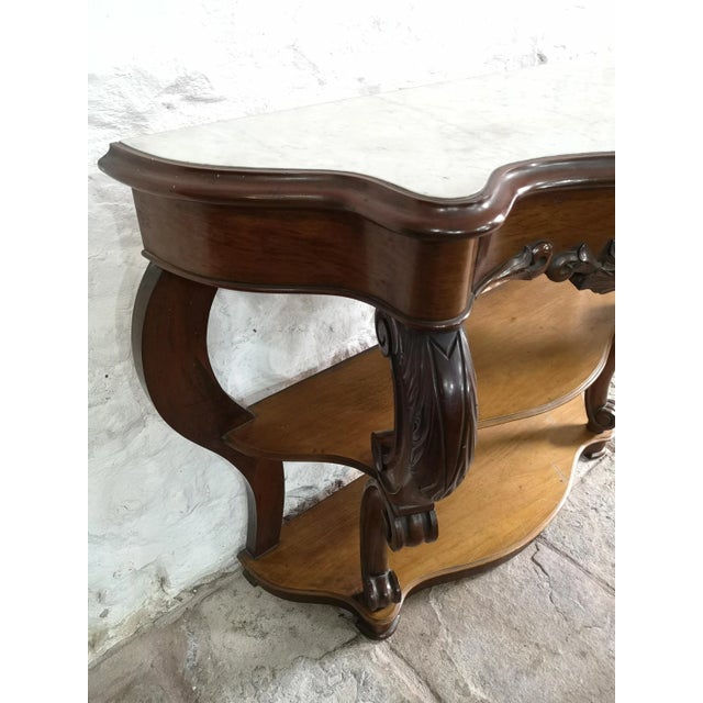 Antique French Empire Napoleon III Console Table in Mahogany, 1860 For Sale - Image 17 of 18