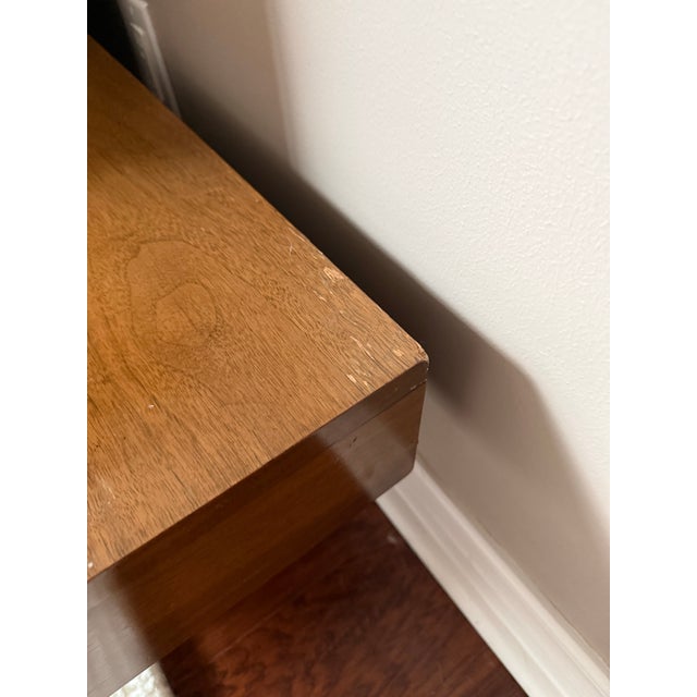 1950s American of Martinsville "Dania" Walnut Modular Bench and Cabinet Attachment by Merton Gershun For Sale - Image 9 of 12