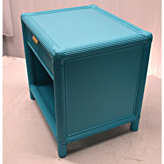 BlueGreen Rattan Nightstand Chairish