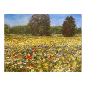 "Field of Flowers" Contemporary Original Field Landscape Oil Painting