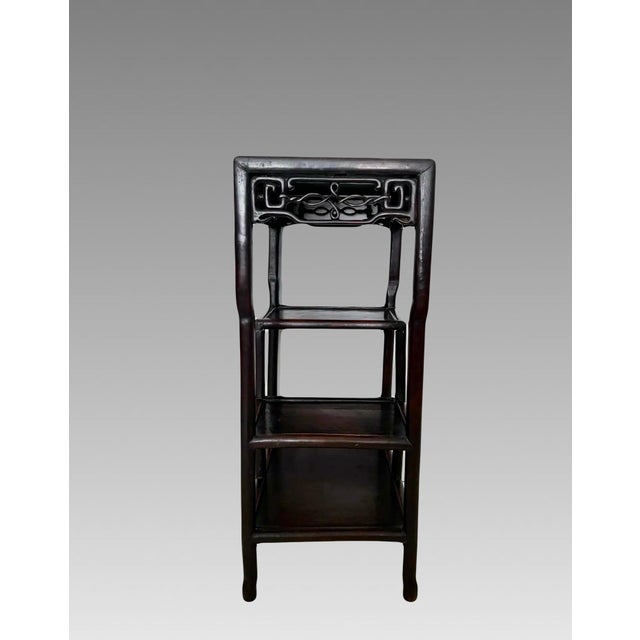 Antique Chinese Step Style Rosewood Tiered Side Table, Plant Stand (Hongmu / Blackwood) For Sale In Tampa - Image 6 of 9
