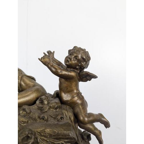Illuminated Fountain with a Spelter and Marble Figure For Sale - Image 8 of 12