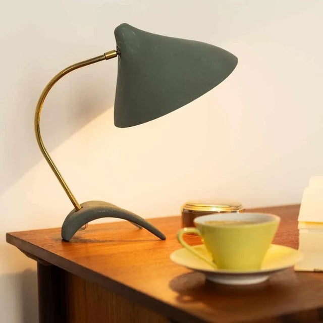 Mid-Century Modern Mid-Century Blue-Gray Crows Base Table Lamp by Karl-Heinz Kinsky for Cosack, 1950s For Sale - Image 3 of 12