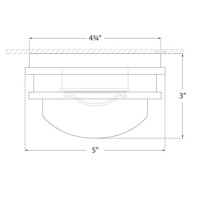 Modern Chapman & Myers for Visual Comfort Signature Launceton 5" Solitaire Flush Mount in Bronze with White Glass For Sale - Image 3 of 3