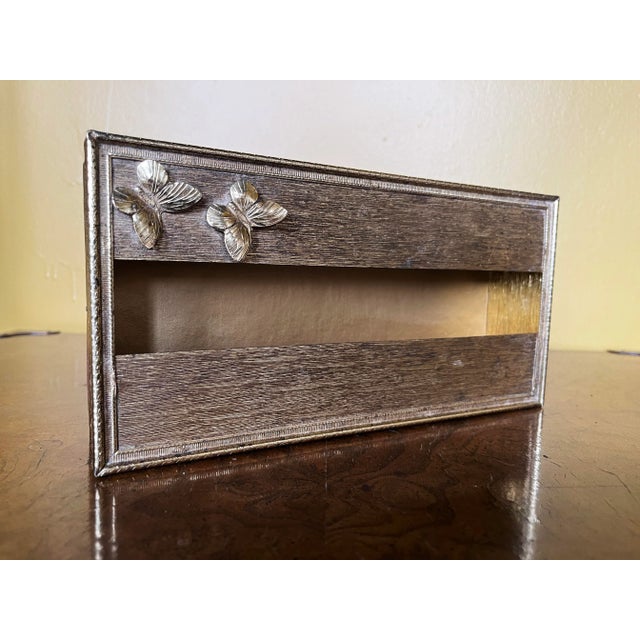 1950s Brass Italianate Tissue Box Cover With Butterflies For Sale - Image 11 of 11
