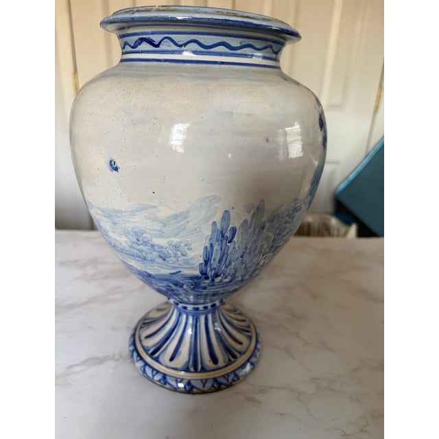 Early 20th C Savona Italy Cobalt and White Faience For Sale - Image 4 of 6