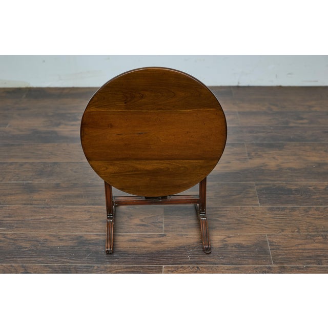 Antique Louis-Philippe French Walnut Tilt-Top Wine Tasting Table with Carved Paw Feet For Sale - Image 10 of 12