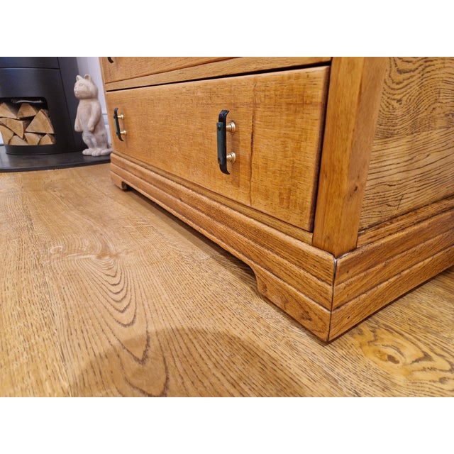 Vintage Art Deco Oak Chest of Drawers, 1930s For Sale - Image 12 of 18