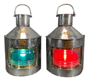 Pair of Port and Starboard Ship Lanterns by Meteorite "P18124" & "P137559"
