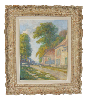 A Delhomme, Entrance to the Castle in Bonneuil, 1920s, Framed