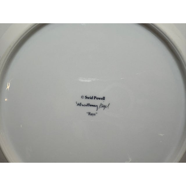 Ceramic 1980s Swid Powell “Rays” 12″ Plates by Charles Gwathmey and Robert Siegel — Set of 2 For Sale - Image 7 of 9