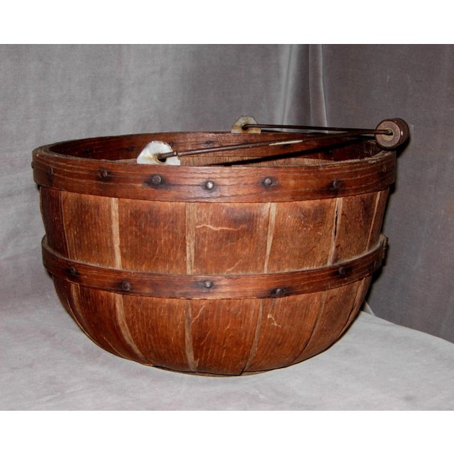 Wood Early 1900’s New England “Apple” Gathering Basket For Sale - Image 7 of 7