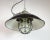 Glass Black Enamel and Cast Iron Industrial Cage Pendant Light from Elektrosvit, 1960s For Sale - Image 7 of 18