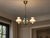 Swedish Mid-Century Modern, Pendant Light or Chandelier, Blue Lacquered Wood, Glass, Brass, Sweden, 1940s A lacquered...