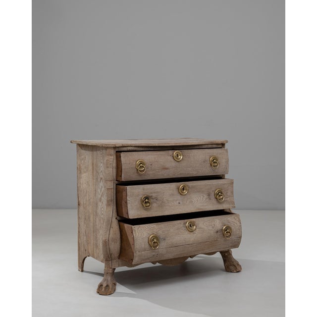 Brown 1820s Dutch Oak Bombe Chest Of Drawers For Sale - Image 8 of 18