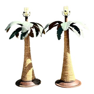 Vintage Palm Tree Lamps - A Pair For Sale