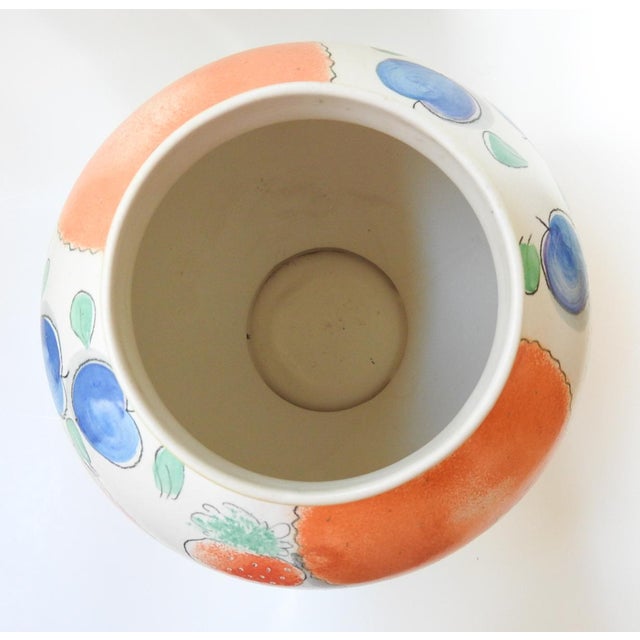 Late 20th Century Angela Atkinson Hand Painted Fruit Vase For Sale In Seattle - Image 6 of 6