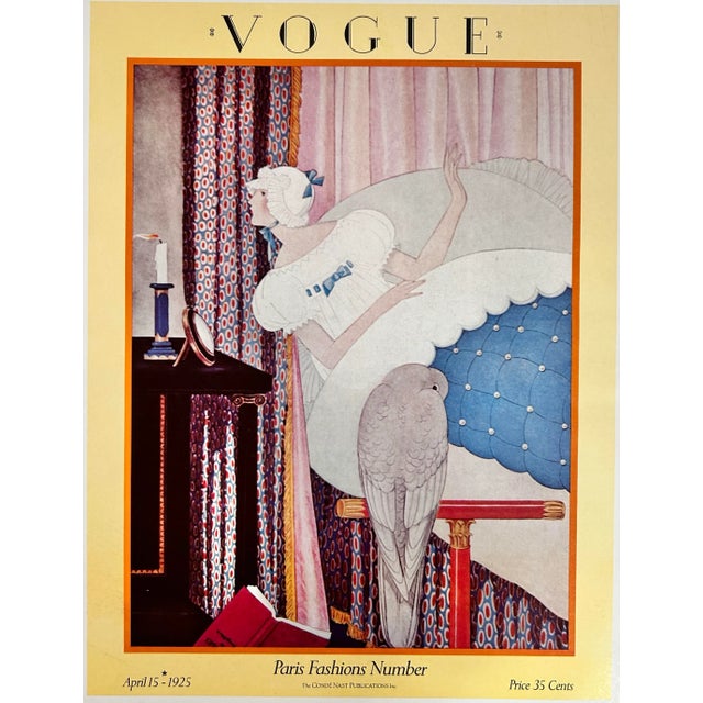 Art Deco Vintage Vogue Paris Winter Cover Prints (1920 & 1925) - Art Deco Fashion Poster Pair For Sale - Image 3 of 6