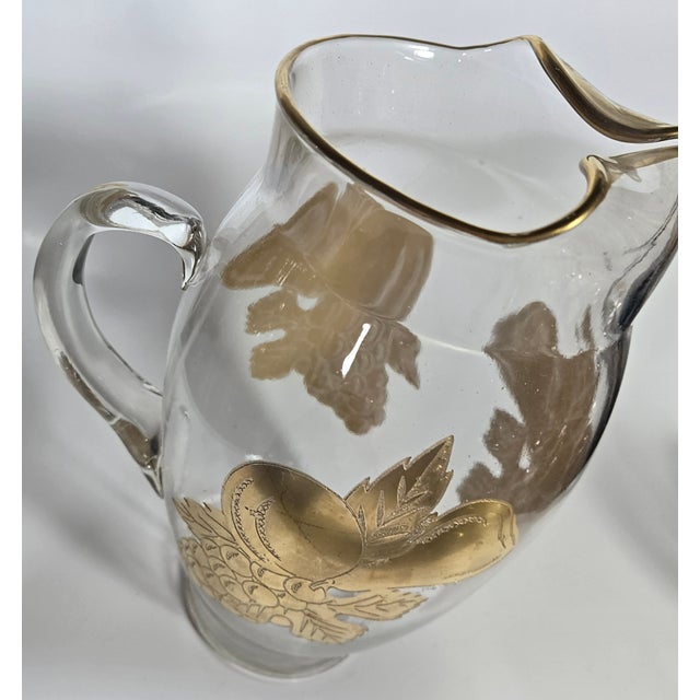 Mid 20th Century Christmas Golden Fruit Pitcher For Sale - Image 6 of 13