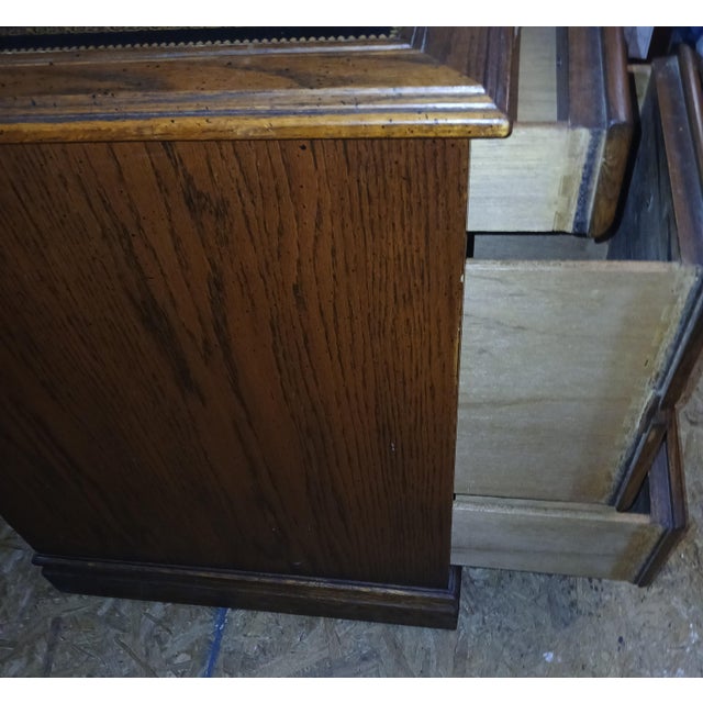 Brown Leather Topped 1960s Sligh Mahogany Pedestal Desk For Sale - Image 8 of 10