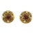 Henry Perichon Gilt Metal Jeweled Pair of Clip Earrings For Sale