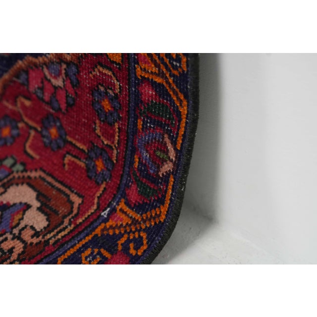 1970s Vintage Persian Handmade Wool 10x12 Red Area Rug For Sale - Image 9 of 11