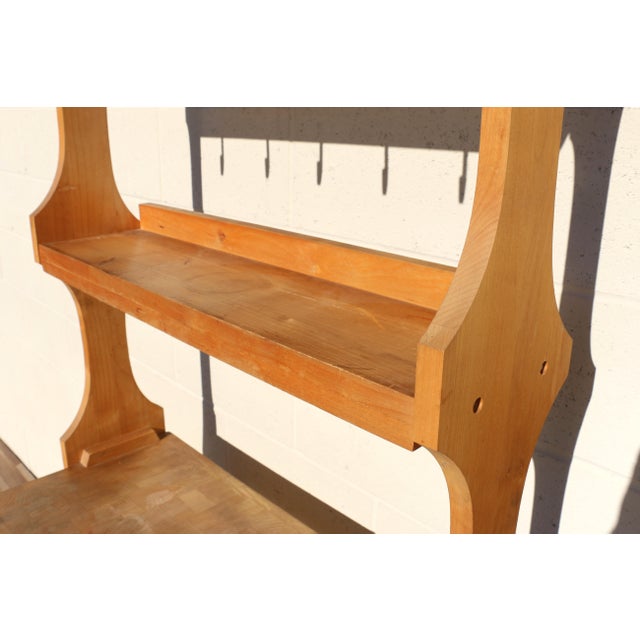 Late 20th Century Vintage I. Magnin Solid Wood Butcher Block Baker’s Rack Kitchen Workbench For Sale - Image 5 of 18