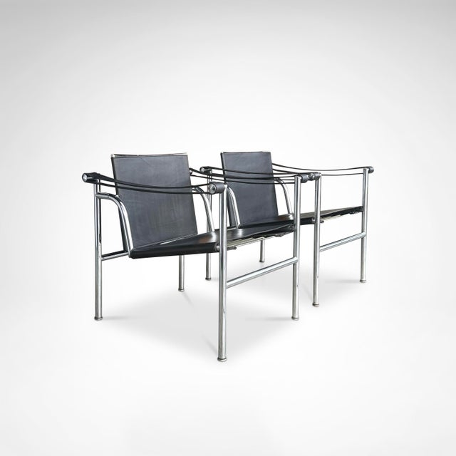 Vintage LC1 Armchair by Le Corbusier for Cassina 1970s, Set of 2 For Sale - Image 10 of 13