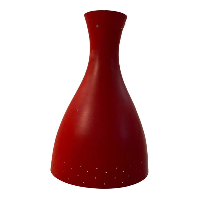 AMBIANIC presents Fabulous RED Light hanging pendant lamp fixture. Made in Italy 1950s The shade & canopy are made of Spun...