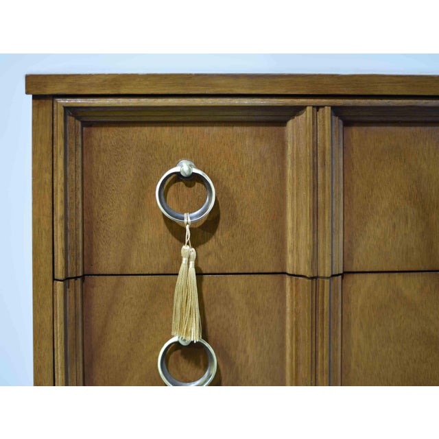 1960s Mid Century Modern Walnut Highboy Dresser by Dixie Furniture For Sale - Image 10 of 14