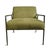 Modern soft fern green upholstered chair with hand forged iron frame. This beautiful chair is inspired by mid-century...