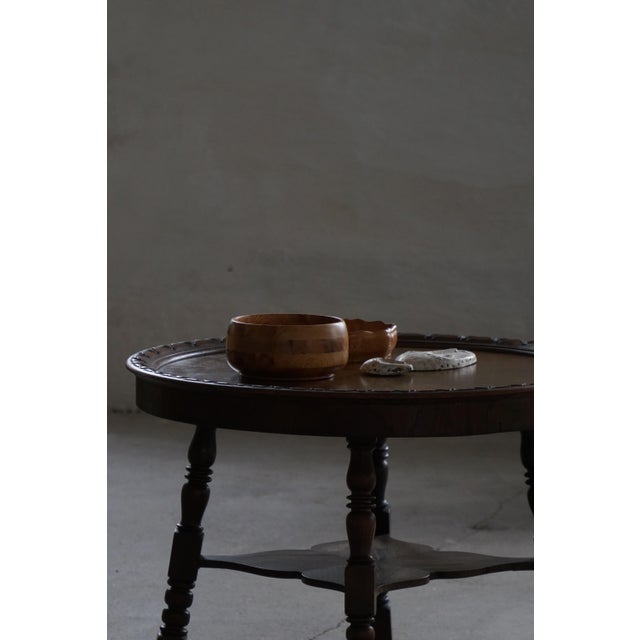 Vintage Danish Baroque Style Side Table in Oak, 1940s For Sale - Image 6 of 15