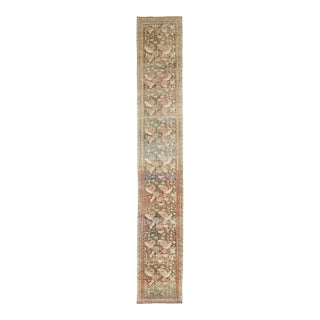 Allover Designed Antique Persian Heriz Wool Runner in Brown From the 1920s For Sale