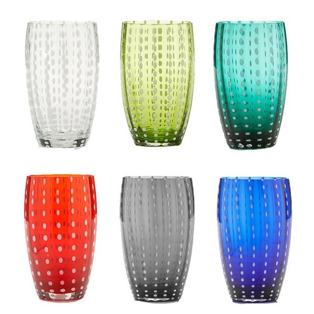 Contemporary Zafferano Perle Beverage in Assorted Colors - Set of 6 For Sale - Image 3 of 6