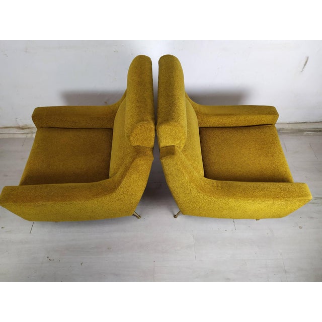 Set of Vintage Mustard Velvet Armchairs, 1960s For Sale - Image 16 of 18