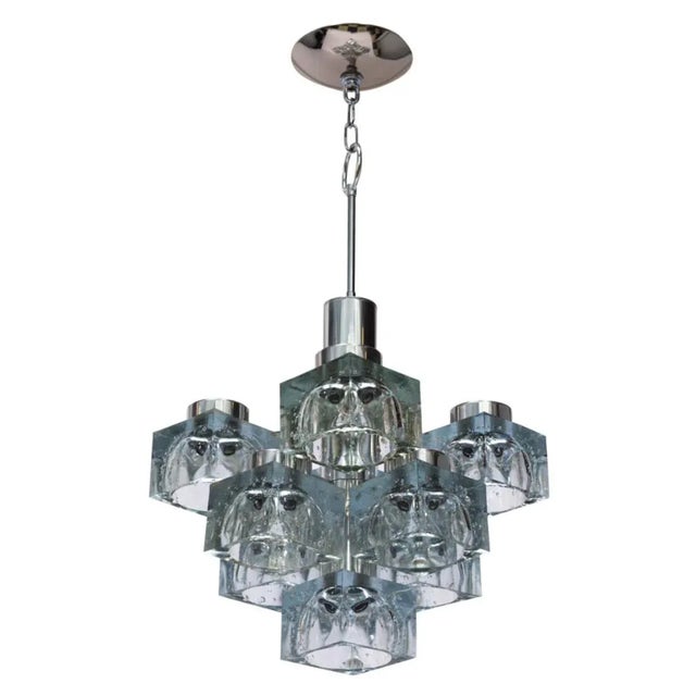 Transparent Vintage Ice Cube Pendant by Gaetano Sciolari For Sale - Image 8 of 8