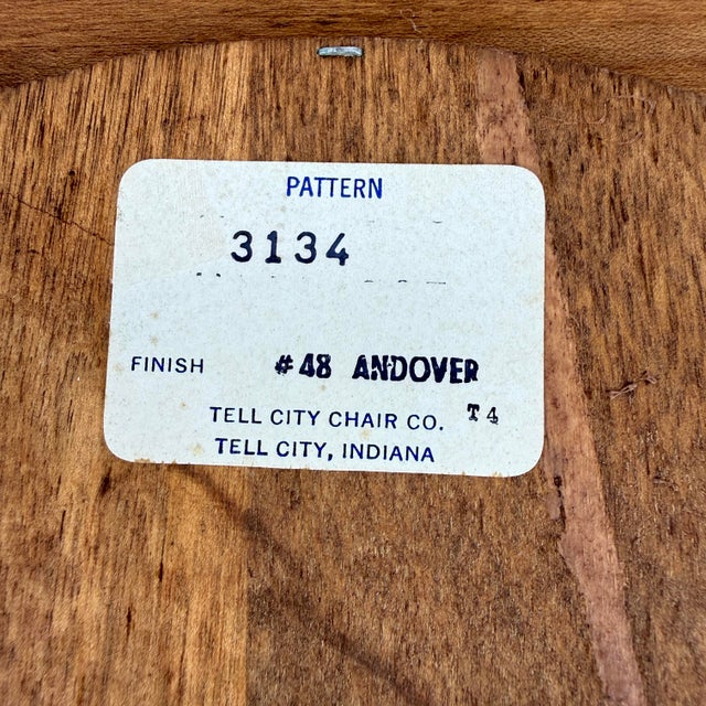 1970’s Tell City Wood Framed Oval Mirror For Sale - Image 10 of 12