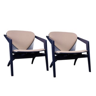 Set of Blue Butterfly GE 460 Lounge Chairs by Hans Wegner for Getama, 1980s For Sale