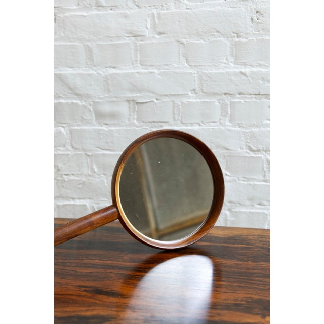 Rosewood Hand Mirror by Uno & Osten Kristiansson for Luxus, Sweden, 1950s For Sale - Image 17 of 18