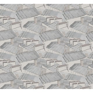 Rooftops Wallpaper by Paule Marrot in Mist For Sale
