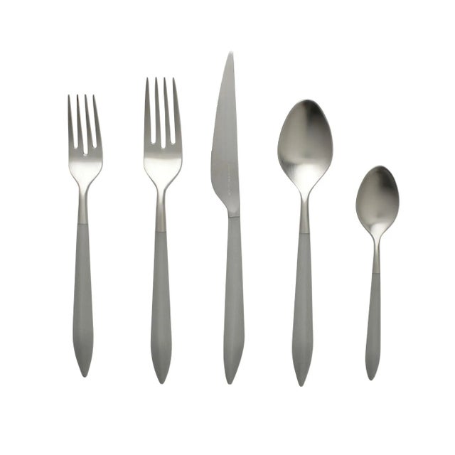 Metal VIETRI Ares Argento & Light Gray Five-Piece Place Setting For Sale - Image 7 of 7