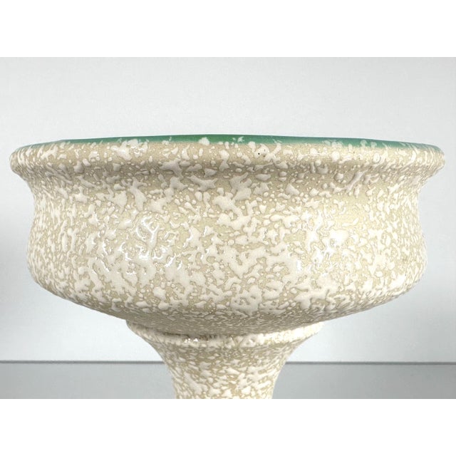 MCM California Originals Pottery Compote: Turquoise & Beige, 1964 For Sale - Image 4 of 9
