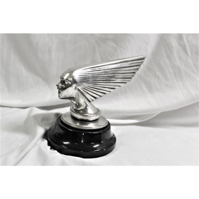Art Deco Lady Face (Victory) Silvered Bronze in the Manner of Lalique For Sale - Image 12 of 18