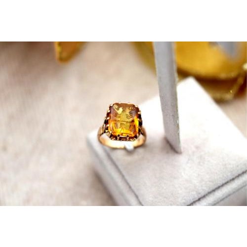 Metal Embossed Gold Ring For Sale - Image 7 of 7